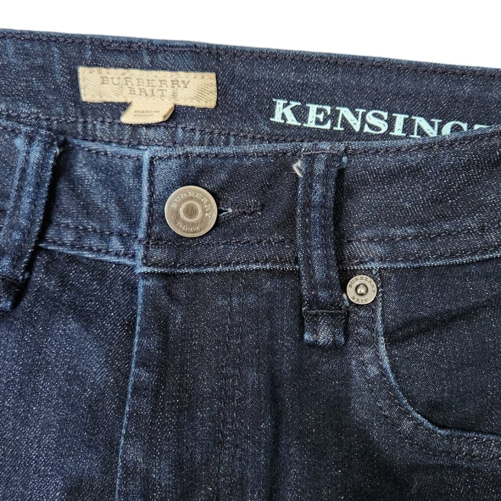 Burberry Brit Women’s Skinny Slim Kensington Mid-Rise Dark Wash Denim Size 24 - Picture 4 of 13
